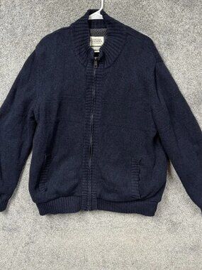 Boston Traders Zip Cardigan Sweater XL Sherpa Fleece Grandpacore Quiet Luxury